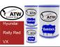 Preview: Hyundai, Rally Red, VX: 500ml Lackdose + 500ml Klarlack + 250ml Härter - Set, von ATW Autoteile West.
